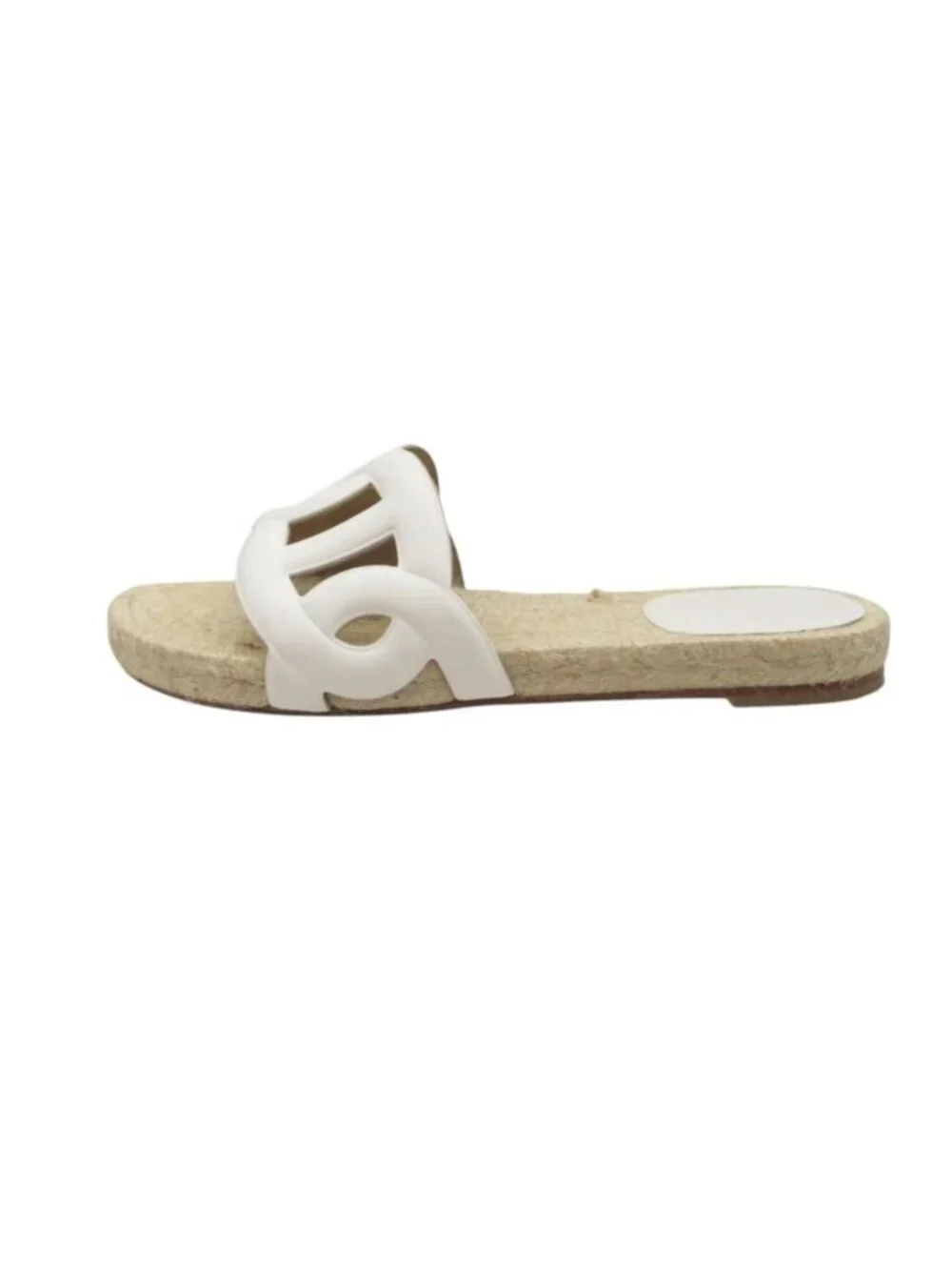 Hermes Sandals Famosa Chaine D'ancre Motif Leather Espadrilles Jute Shoes